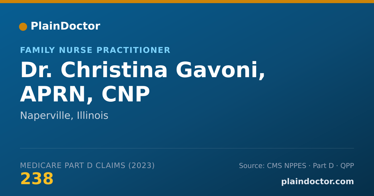 Shareable card for Christina Gavoni, APRN, CNP - Family Nurse Practitioner, Naperville, IL