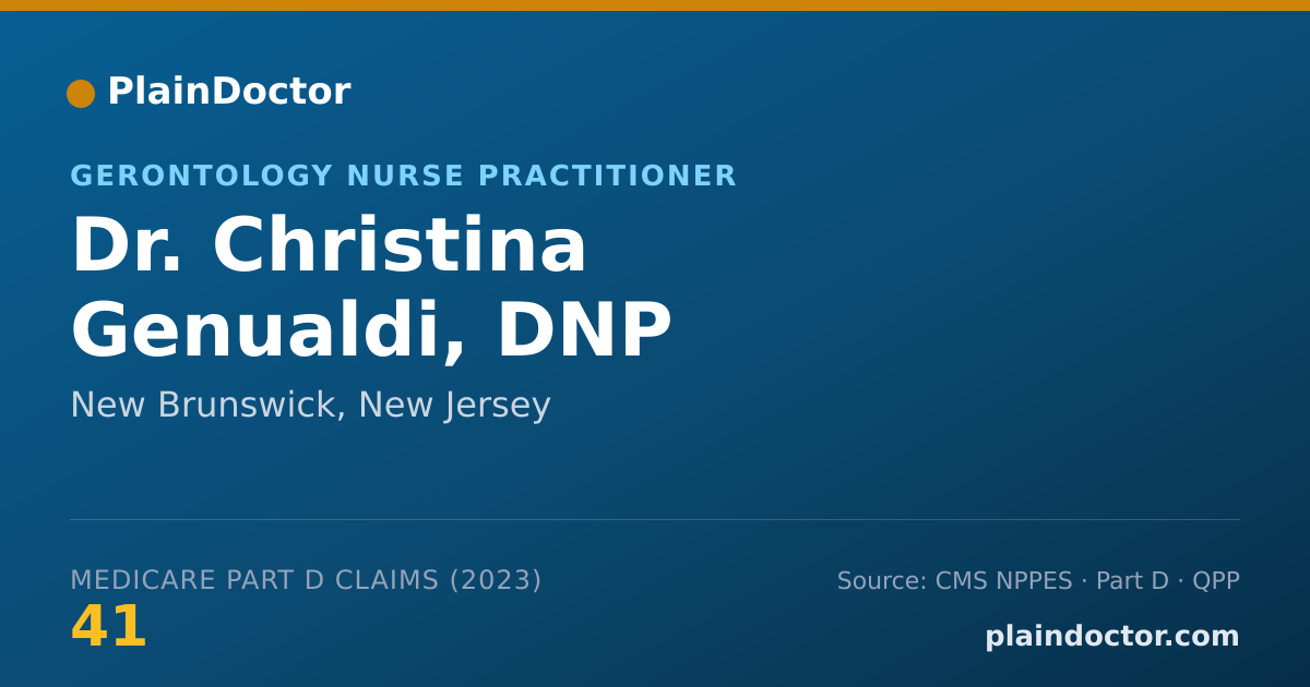 Shareable card for Christina Genualdi, DNP - Gerontology Nurse Practitioner, New Brunswick, NJ