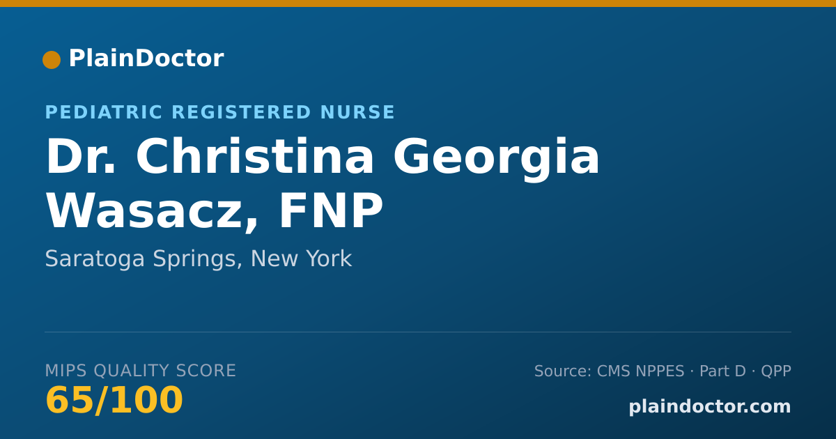 Shareable card for Christina Georgia Wasacz, FNP - Pediatric Registered Nurse, Saratoga Springs, NY