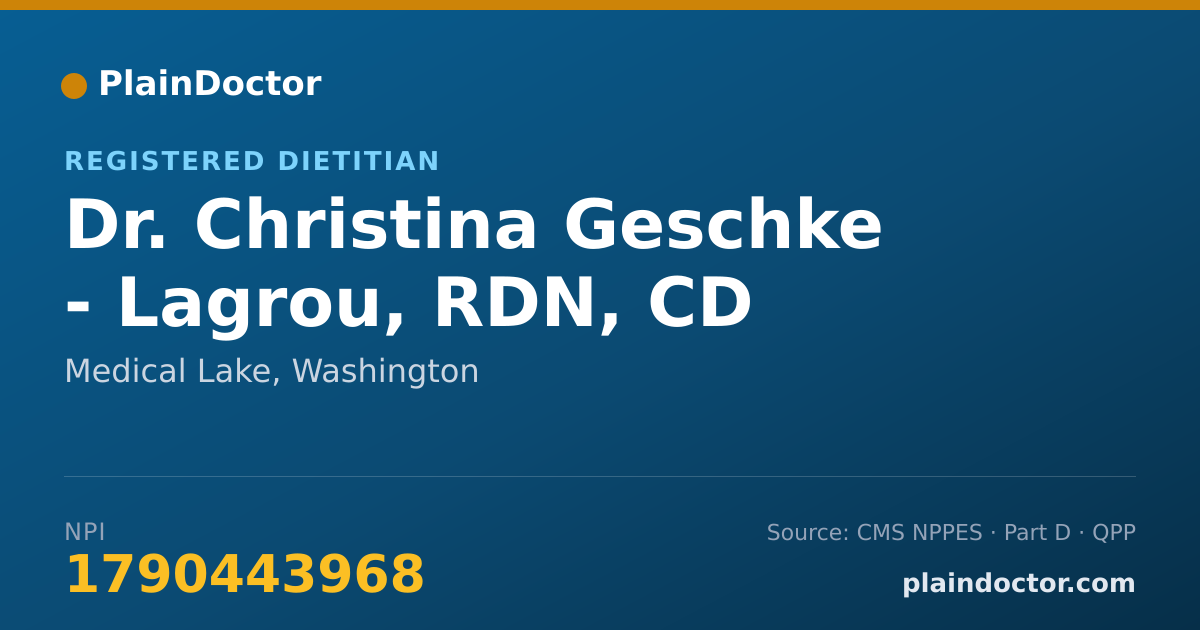 Shareable card for Christina Geschke - Lagrou, RDN, CD - Registered Dietitian, Medical Lake, WA
