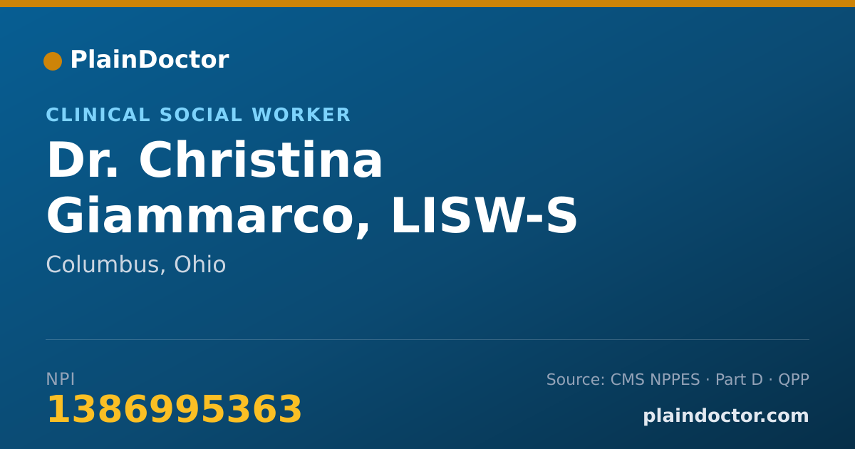 Shareable card for Christina Giammarco, LISW-S - Clinical Social Worker, Columbus, OH