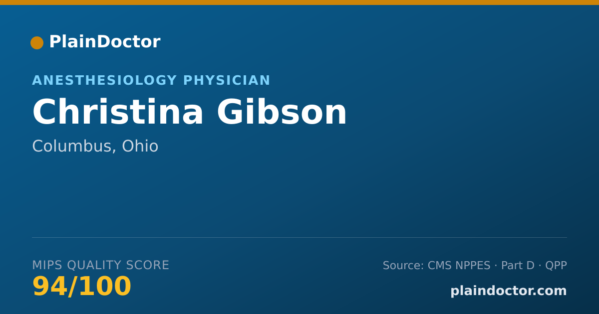 Shareable card for Christina Gibson - Anesthesiology Physician, Columbus, OH