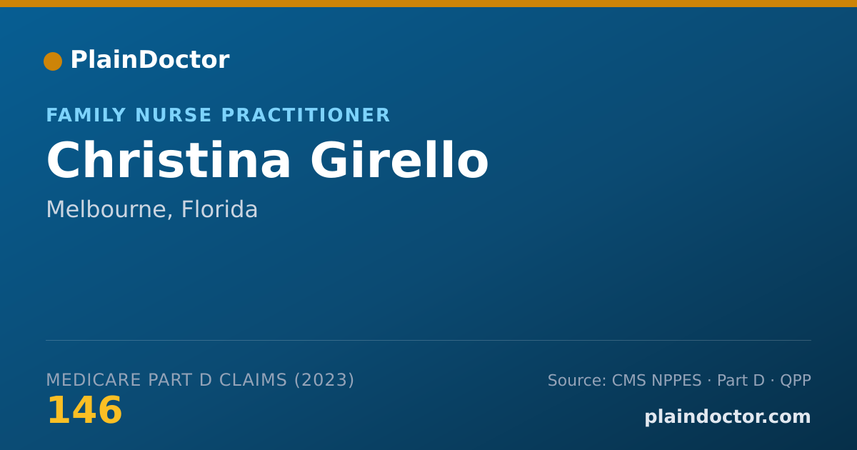 Shareable card for Christina Girello - Family Nurse Practitioner, Melbourne, FL