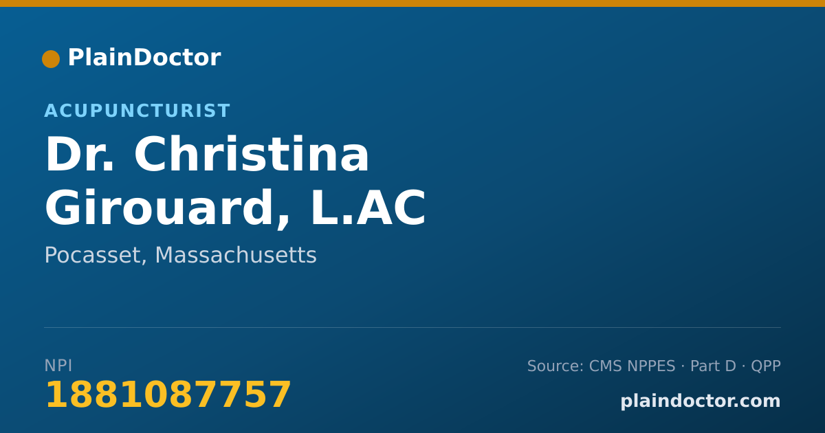 Shareable card for Christina Girouard, L.AC - Acupuncturist, Pocasset, MA