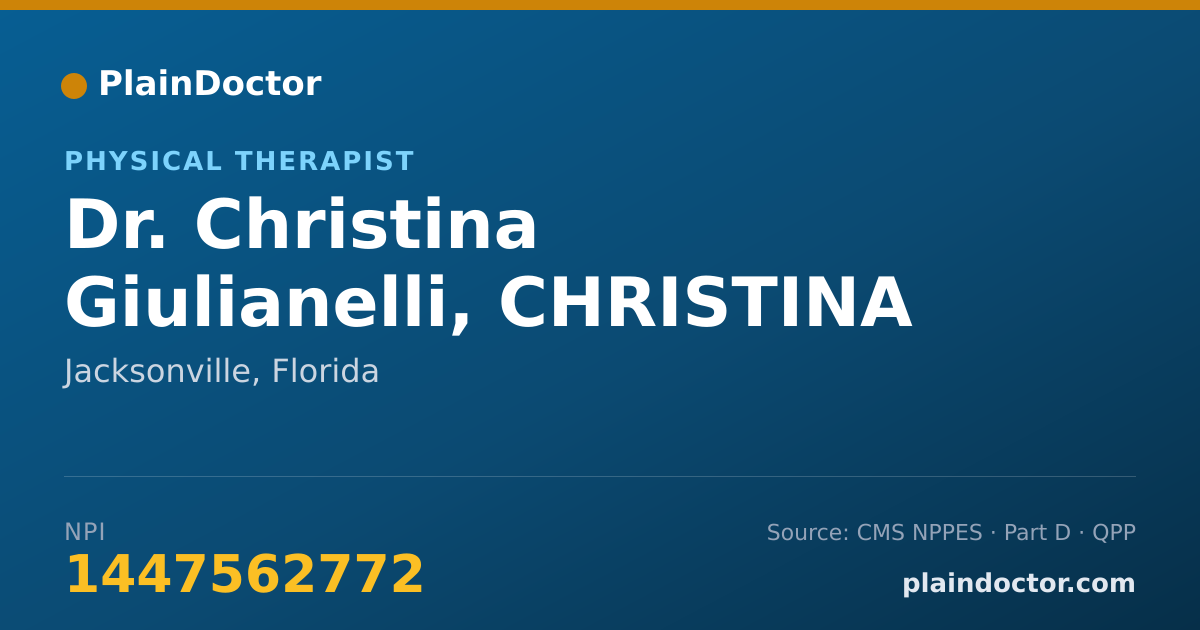 Shareable card for Christina Giulianelli, CHRISTINA GIULIANELL - Physical Therapist, Jacksonville, FL