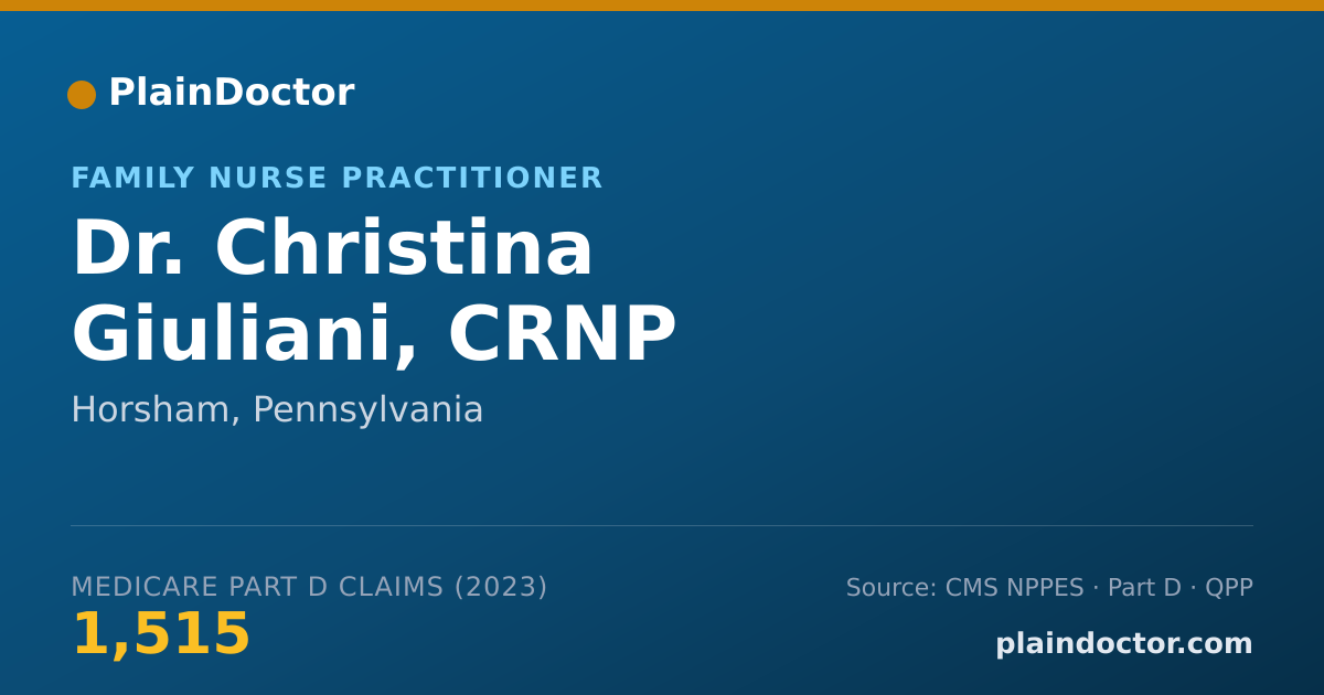 Shareable card for Christina Giuliani, CRNP - Family Nurse Practitioner, Horsham, PA