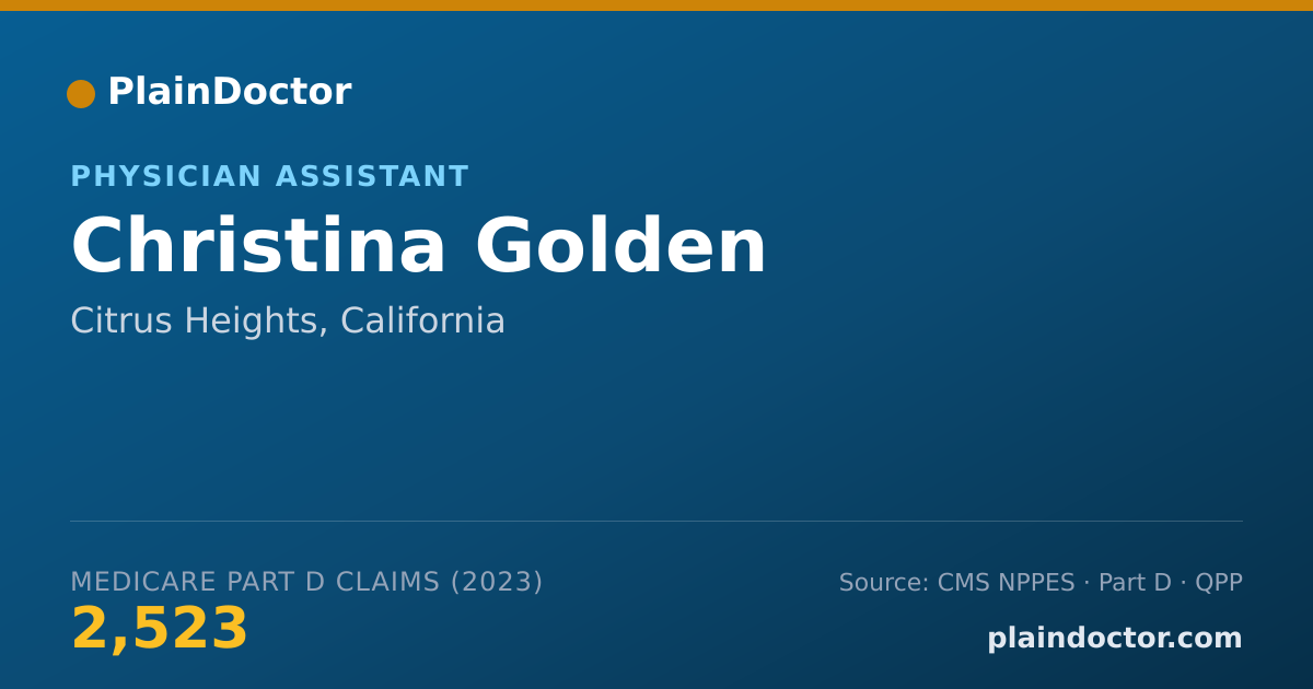 Shareable card for Christina Golden - Physician Assistant, Citrus Heights, CA