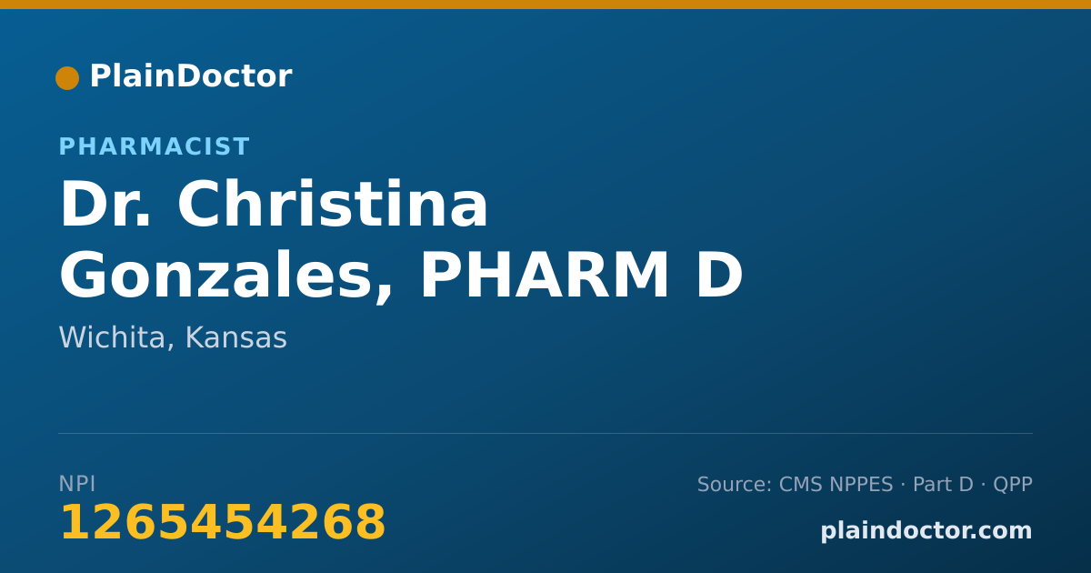 Shareable card for Christina Gonzales, PHARM D - Pharmacist, Wichita, KS