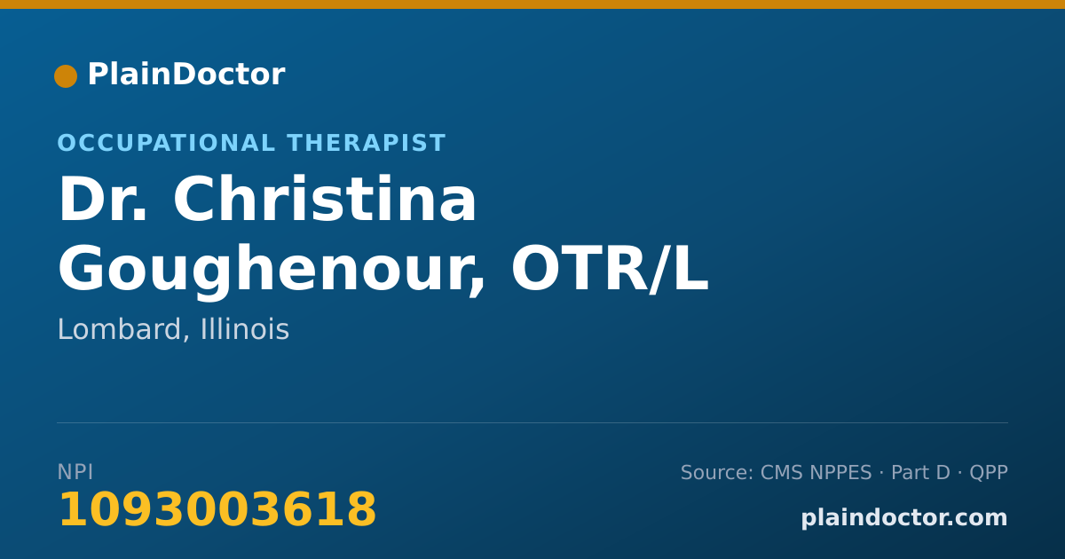 Shareable card for Christina Goughenour, OTR/L - Occupational Therapist, Lombard, IL