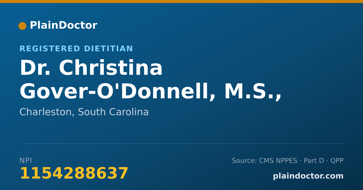 Shareable card for Christina Gover-O'Donnell, M.S., CDCES, RDN - Registered Dietitian, Charleston, SC