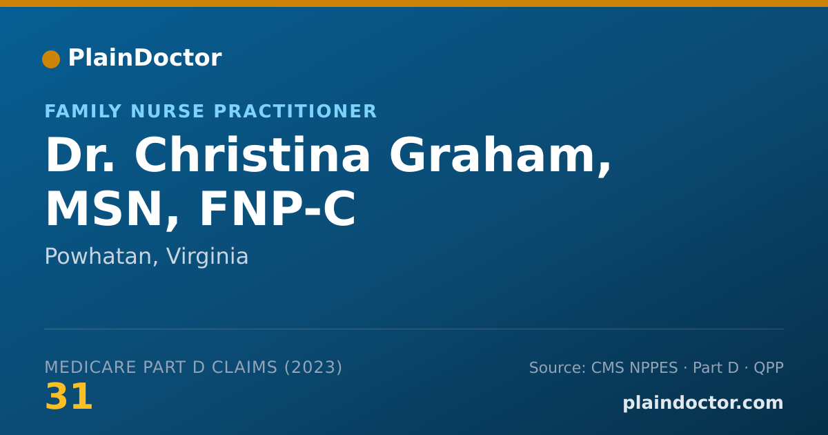 Shareable card for Christina Graham, MSN, FNP-C - Family Nurse Practitioner, Powhatan, VA