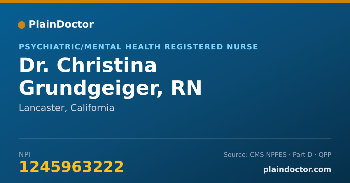 Shareable card for Christina Grundgeiger, RN - Psychiatric/Mental Health Registered Nurse, Lancaster, CA