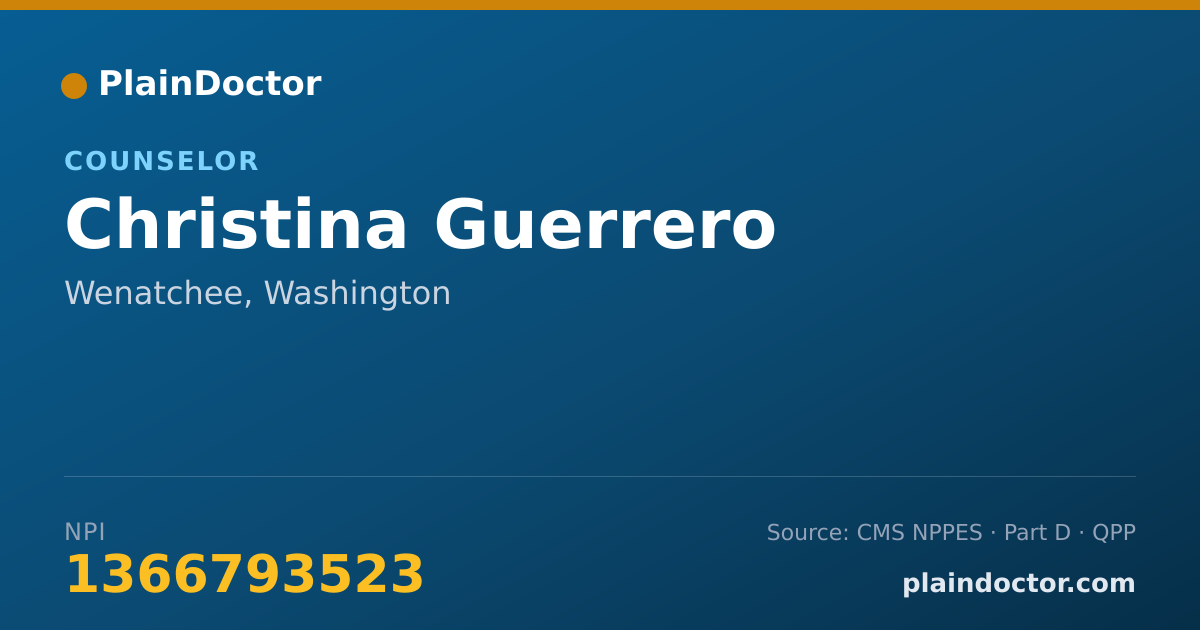 Shareable card for Christina Guerrero - Counselor, Wenatchee, WA