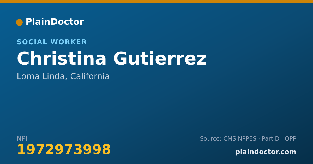 Shareable card for Christina Gutierrez - Social Worker, Loma Linda, CA