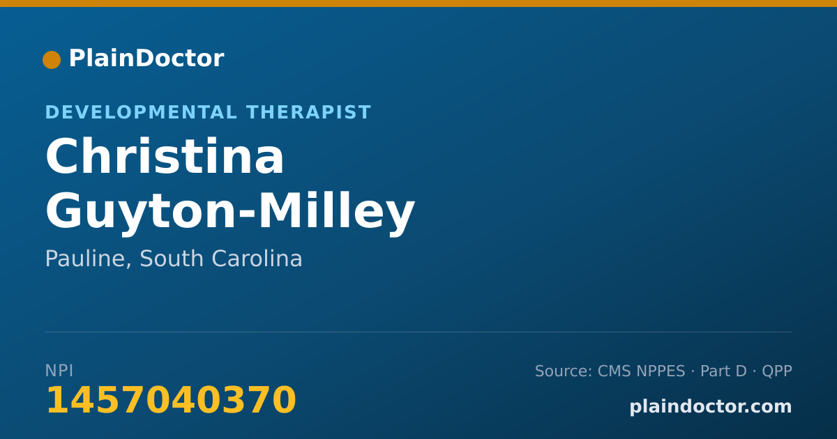 Shareable card for Christina Guyton-Milley - Developmental Therapist, Pauline, SC