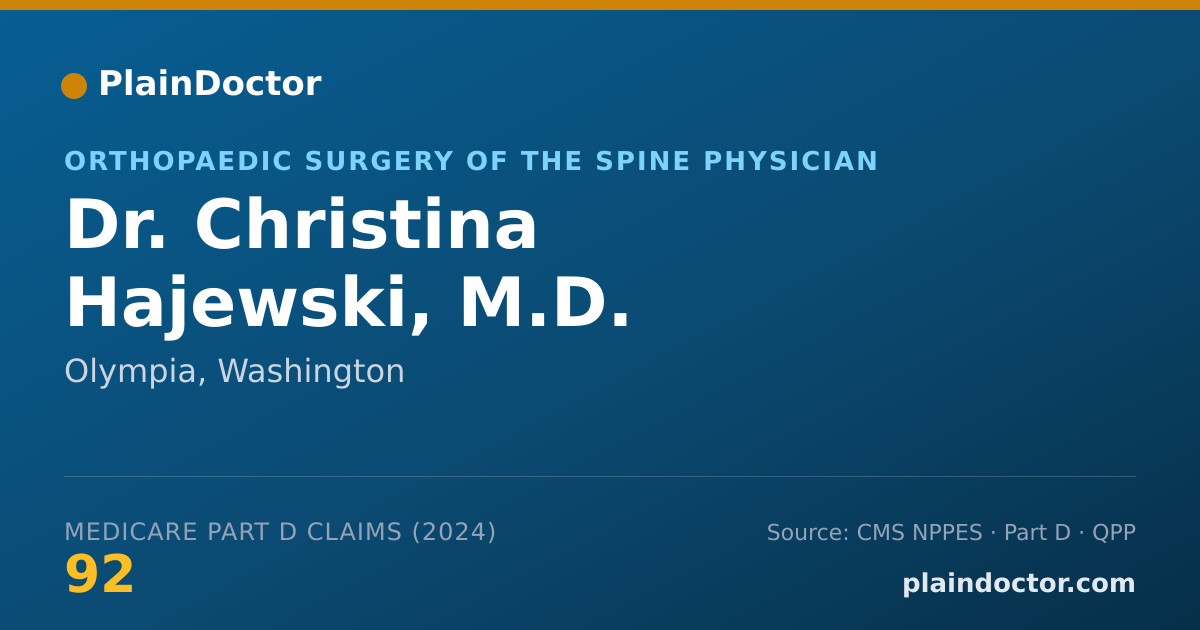 Shareable card for Christina Hajewski, M.D. - Orthopaedic Surgery of the Spine Physician, Olympia, WA