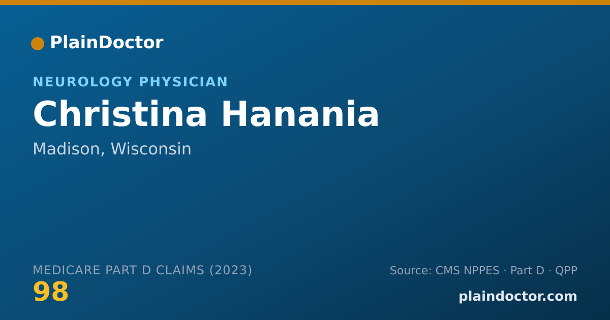 Shareable card for Christina Hanania - Neurology Physician, Madison, WI