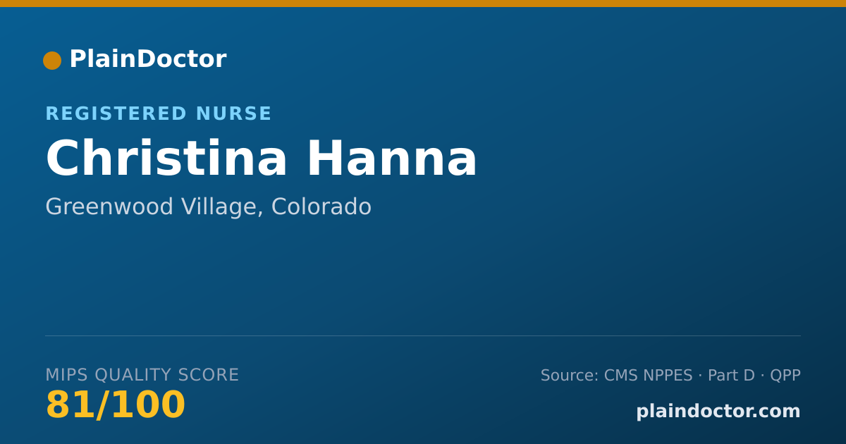 Shareable card for Christina Hanna - Registered Nurse, Greenwood Village, CO