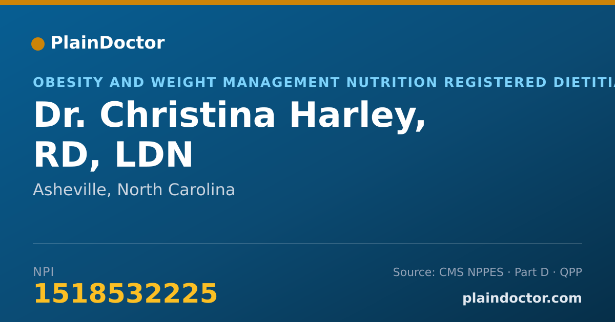 Shareable card for Christina Harley, RD, LDN - Obesity and Weight Management Nutrition Registered Dietitian, Asheville, NC