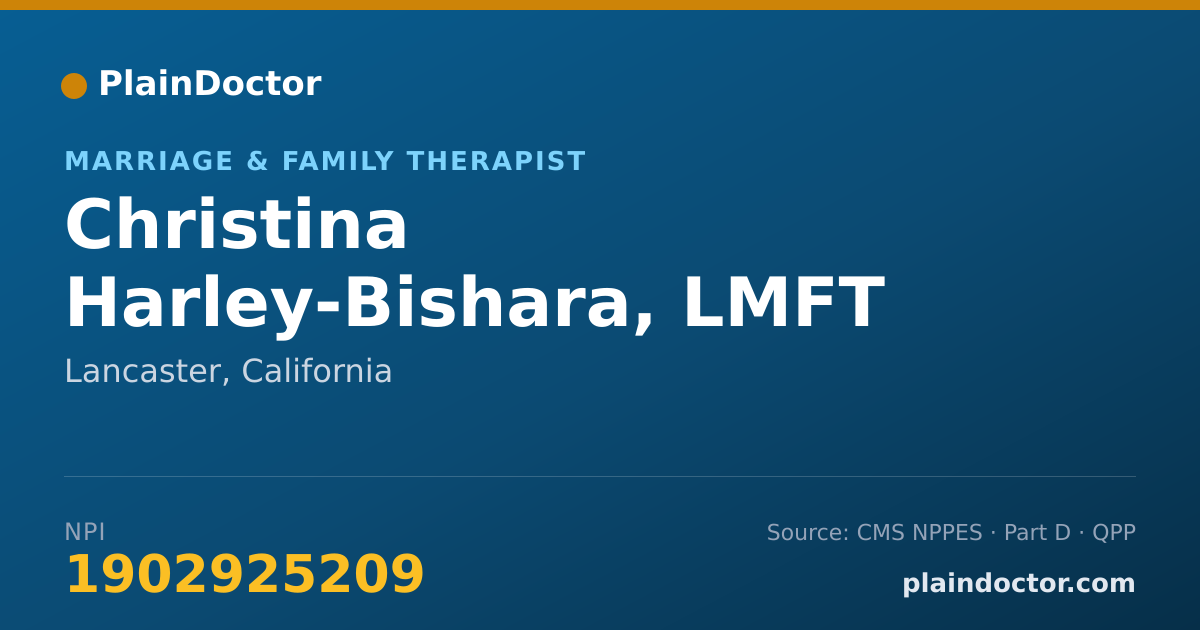 Shareable card for Christina Harley-Bishara, LMFT - Marriage & Family Therapist, Lancaster, CA