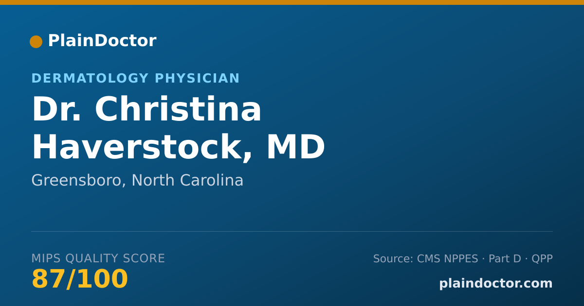 Shareable card for Christina Haverstock, MD - Dermatology Physician, Greensboro, NC