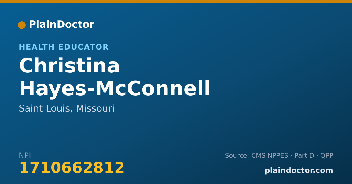 Shareable card for Christina Hayes-McConnell - Health Educator, Saint Louis, MO