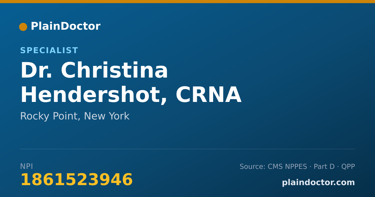 Shareable card for Christina Hendershot, CRNA - Specialist, Rocky Point, NY