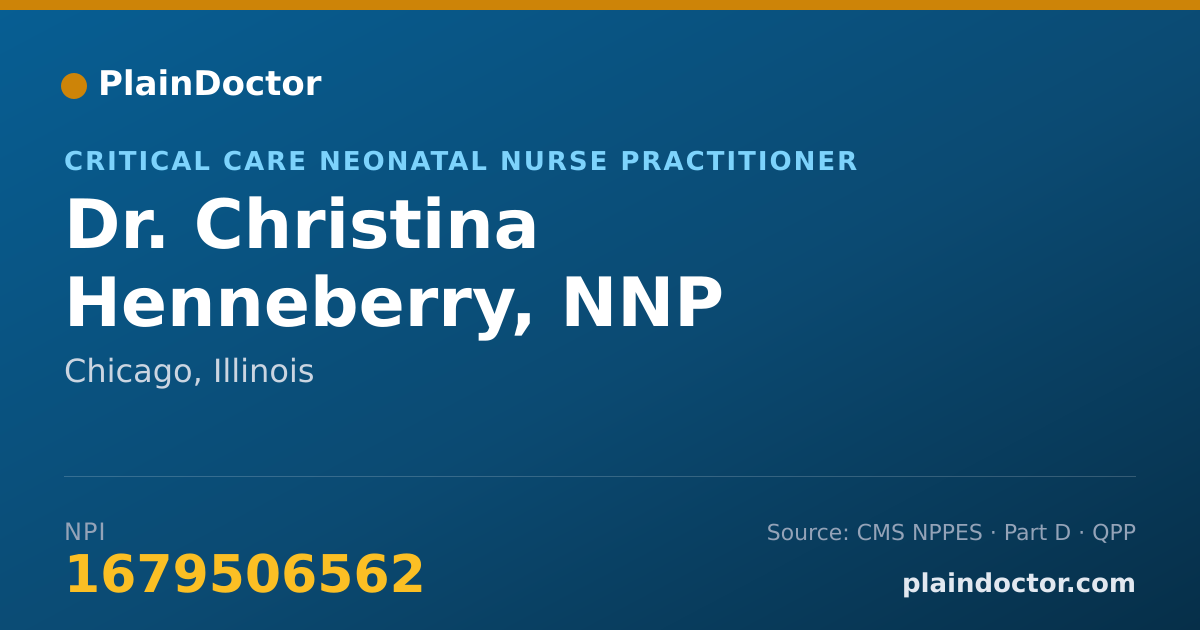 Shareable card for Christina Henneberry, NNP - Critical Care Neonatal Nurse Practitioner, Chicago, IL