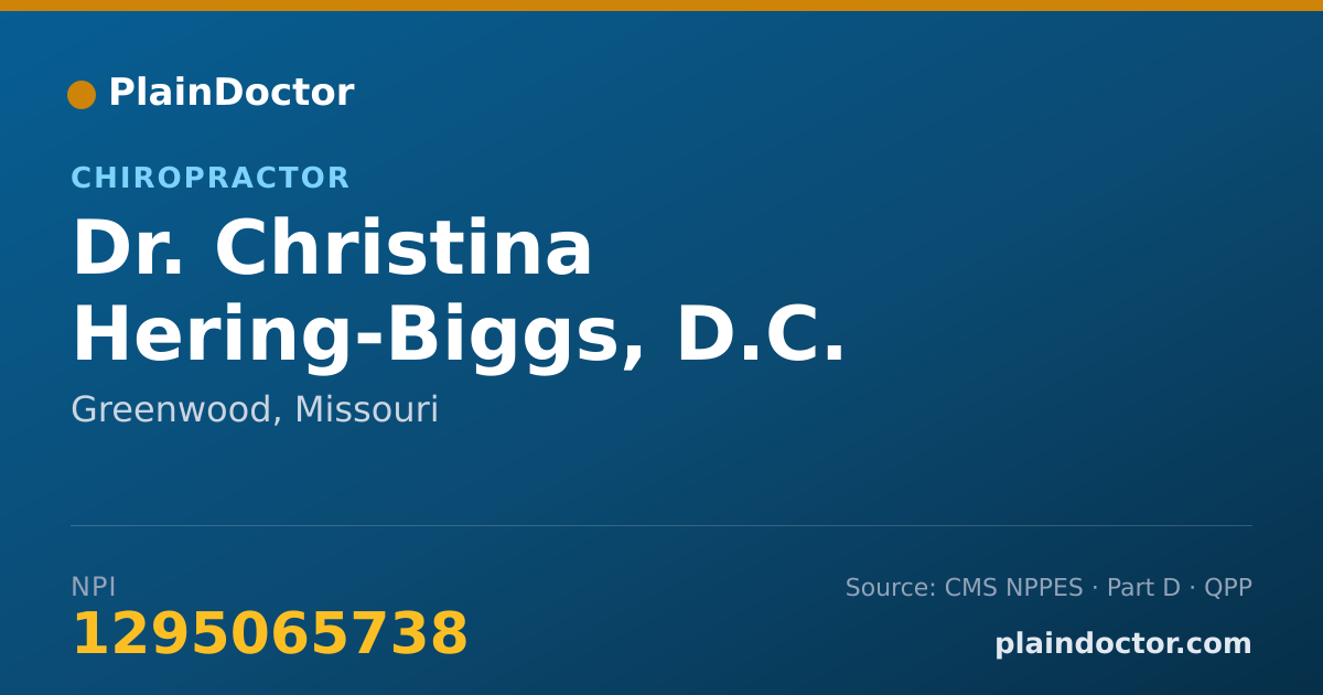 Shareable card for Christina Hering-Biggs, D.C. - Chiropractor, Greenwood, MO