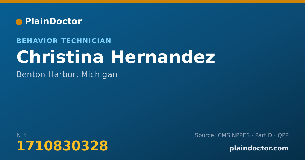 Shareable card for Christina Hernandez - Behavior Technician, Benton Harbor, MI