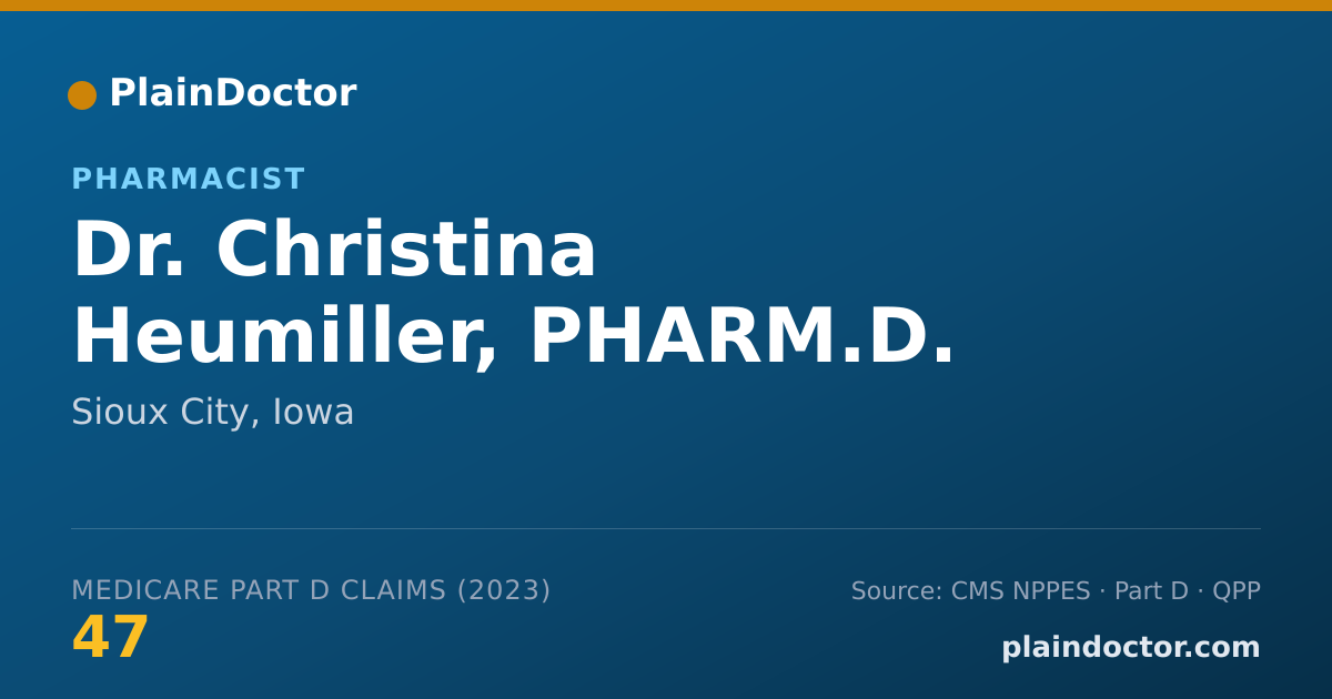 Shareable card for Christina Heumiller, PHARM.D. - Pharmacist, Sioux City, IA