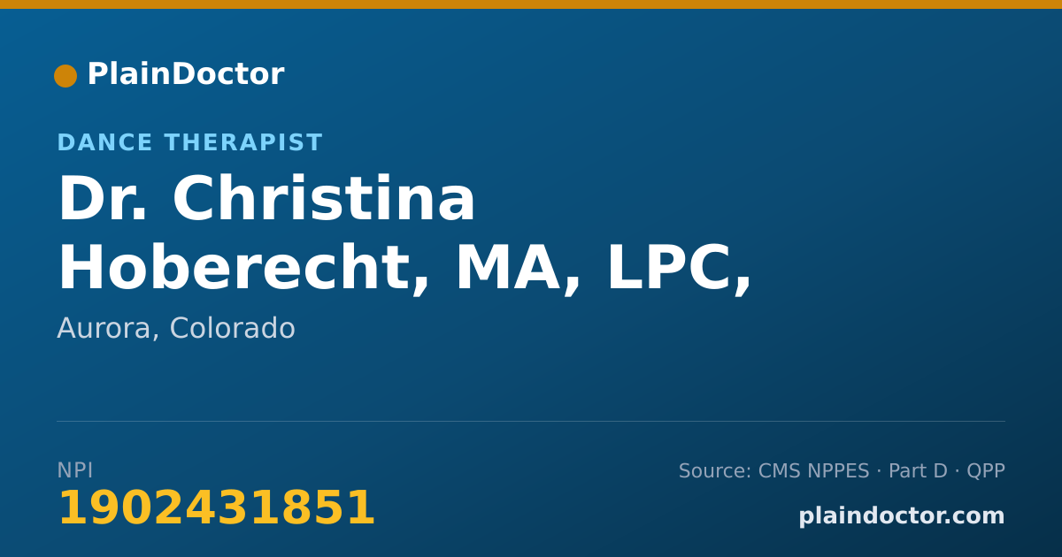 Shareable card for Christina Hoberecht, MA, LPC, R-DMT - Dance Therapist, Aurora, CO