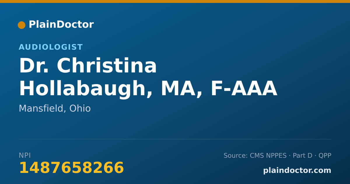 Shareable card for Christina Hollabaugh, MA, F-AAA - Audiologist, Mansfield, OH