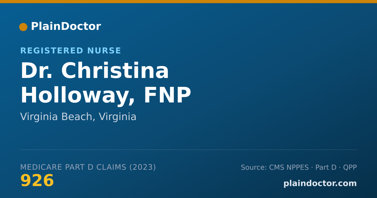 Shareable card for Christina Holloway, FNP - Registered Nurse, Virginia Beach, VA