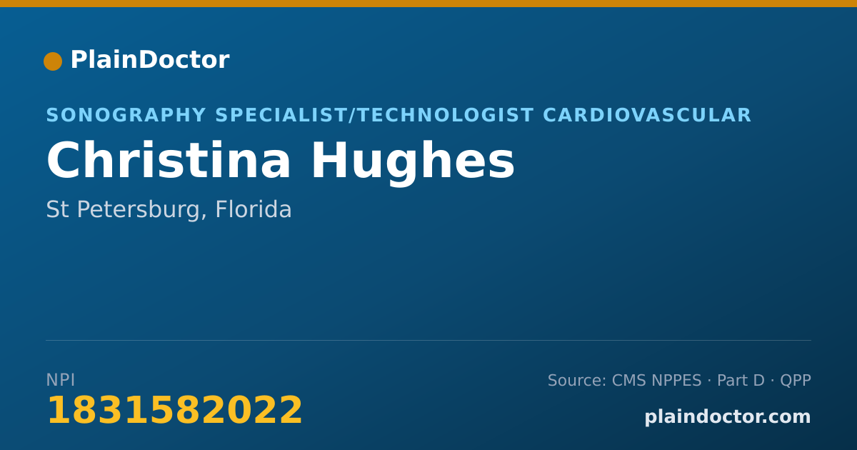Shareable card for Christina Hughes - Sonography Specialist/Technologist Cardiovascular, St Petersburg, FL