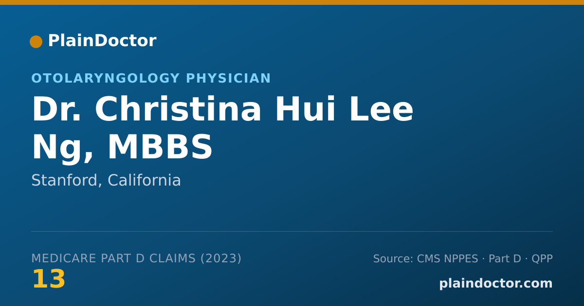 Shareable card for Christina Hui Lee Ng, MBBS - Otolaryngology Physician, Stanford, CA