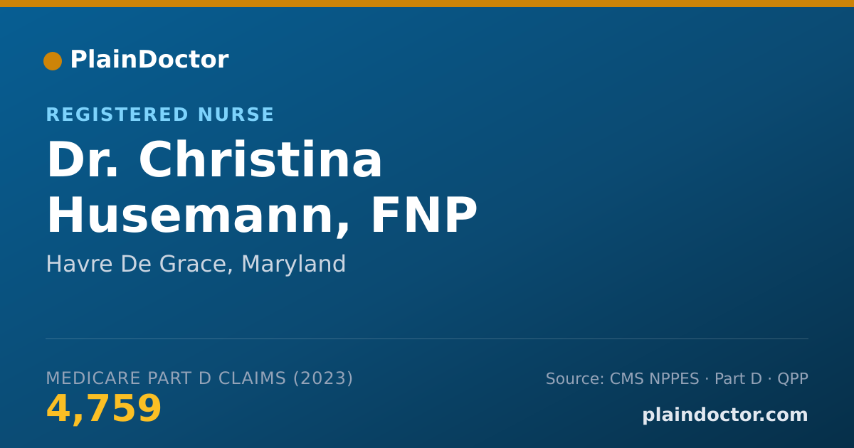 Shareable card for Christina Husemann, FNP - Registered Nurse, Havre De Grace, MD