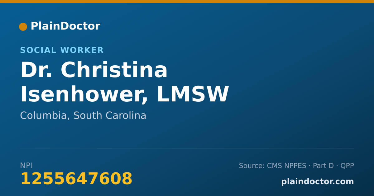 Shareable card for Christina Isenhower, LMSW - Social Worker, Columbia, SC