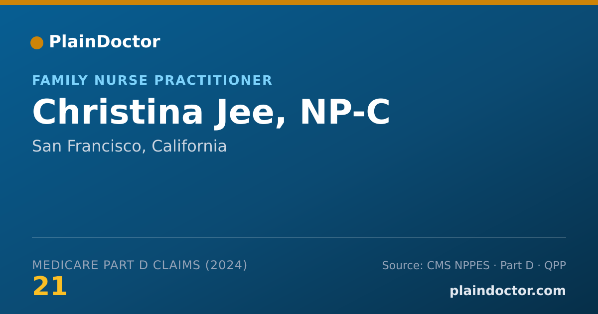 Shareable card for Christina Jee, NP-C - Family Nurse Practitioner, San Francisco, CA