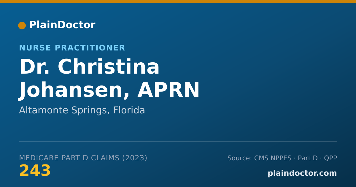 Shareable card for Christina Johansen, APRN - Nurse Practitioner, Altamonte Springs, FL