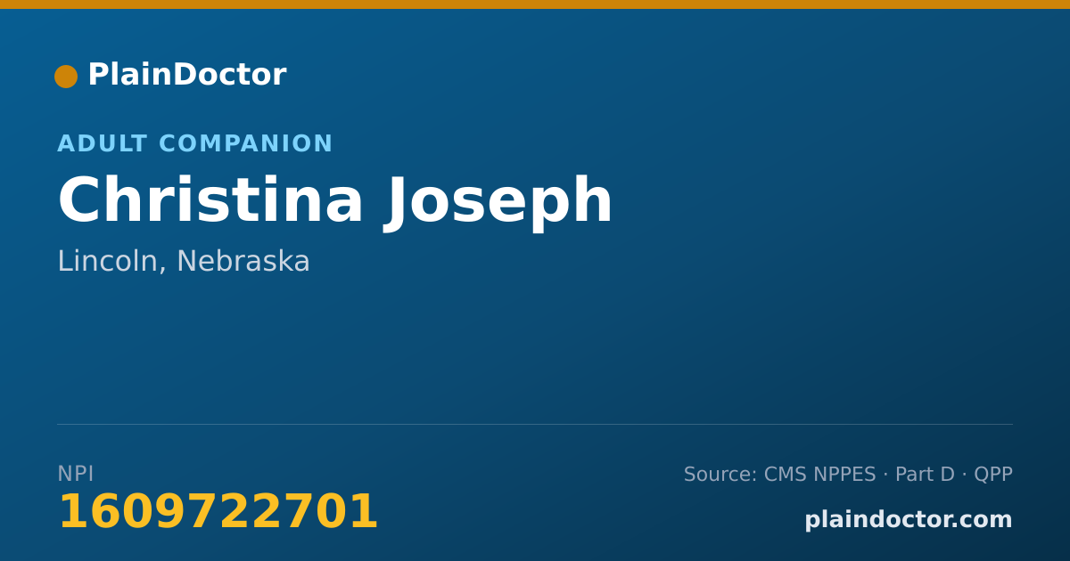 Shareable card for Christina Joseph - Adult Companion, Lincoln, NE