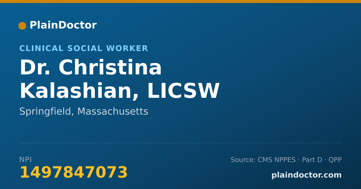 Shareable card for Christina Kalashian, LICSW - Clinical Social Worker, Springfield, MA