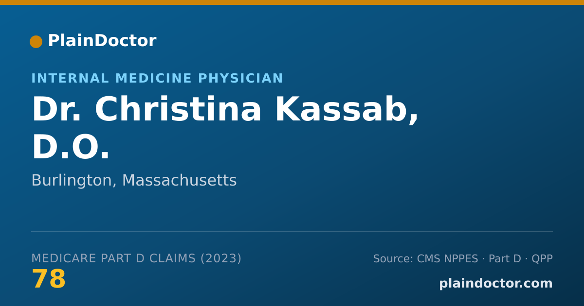 Shareable card for Christina Kassab, D.O. - Internal Medicine Physician, Burlington, MA