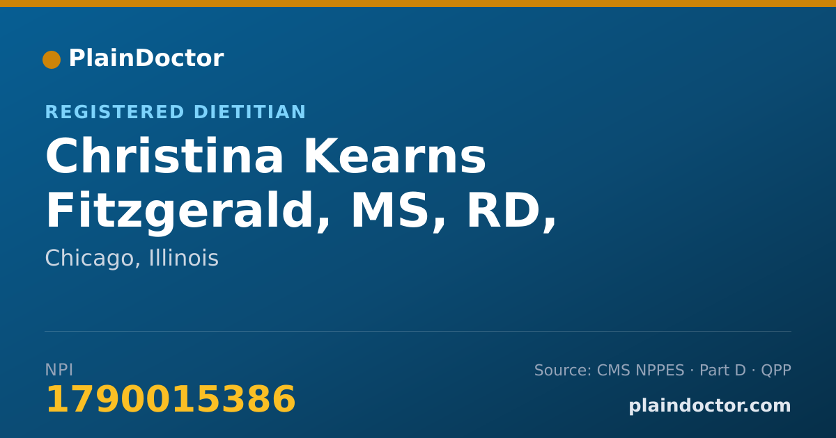 Shareable card for Christina Kearns Fitzgerald, MS, RD, LDN - Registered Dietitian, Chicago, IL