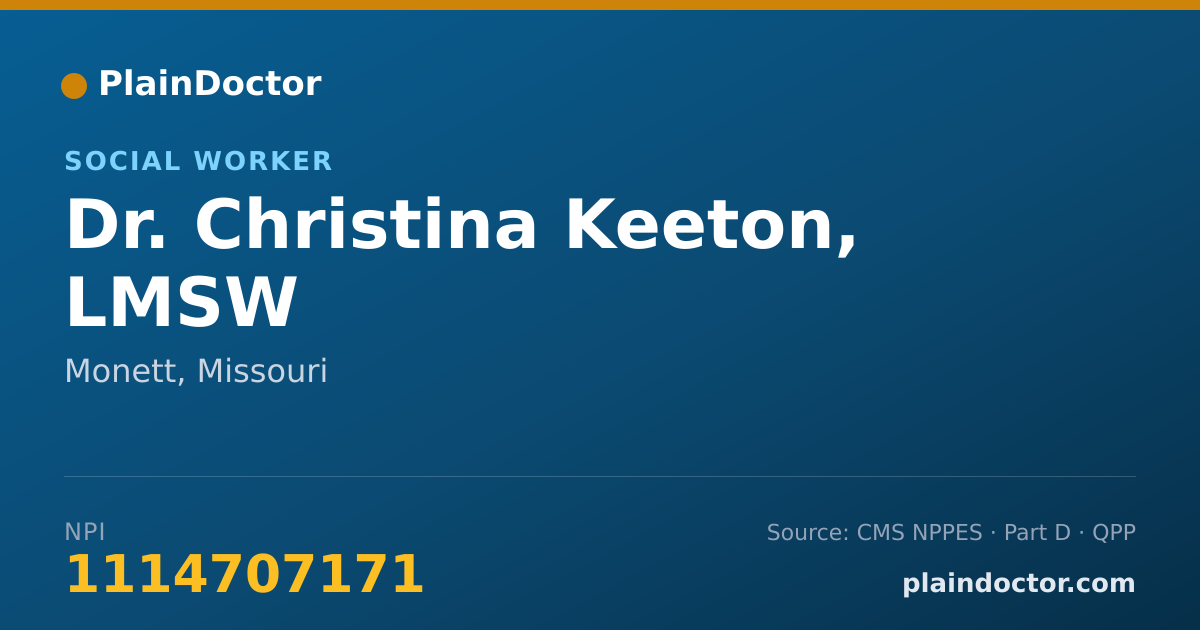 Shareable card for Christina Keeton, LMSW - Social Worker, Monett, MO