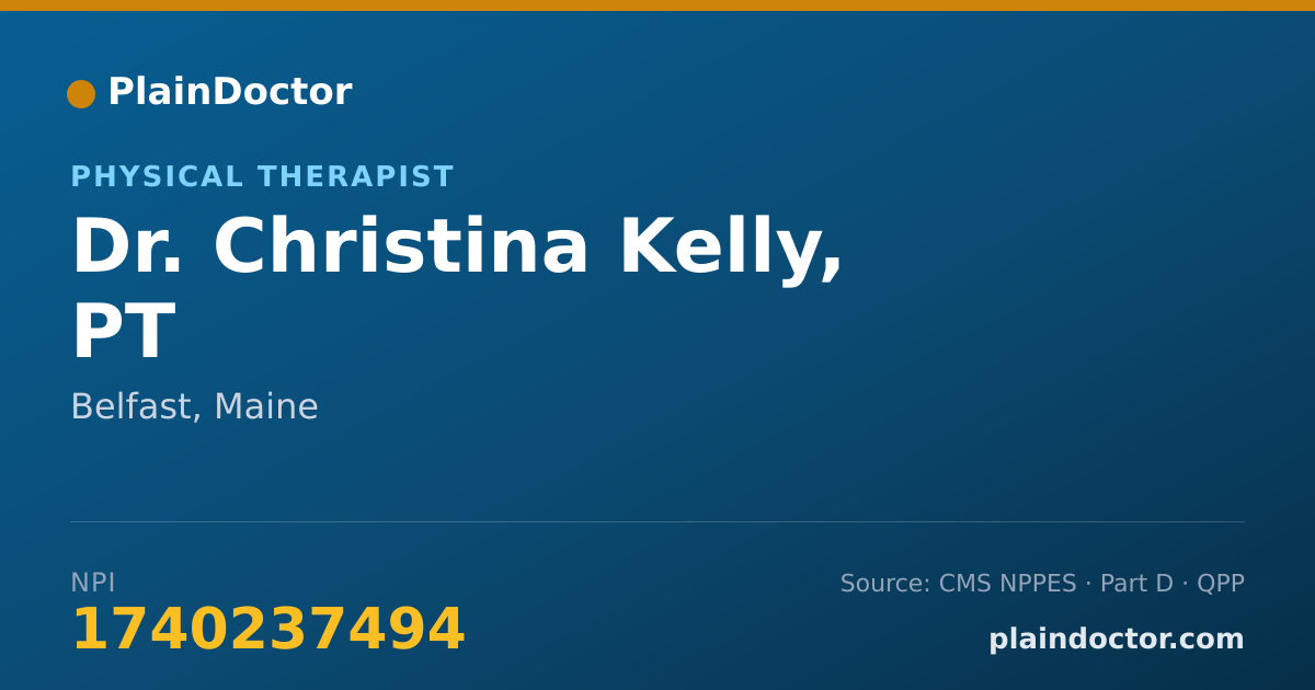 Shareable card for Christina Kelly, PT - Physical Therapist, Belfast, ME
