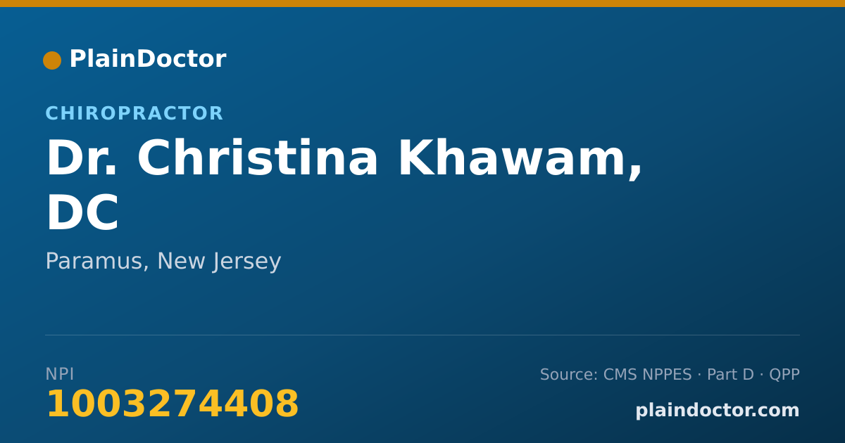 Shareable card for Christina Khawam, DC - Chiropractor, Paramus, NJ