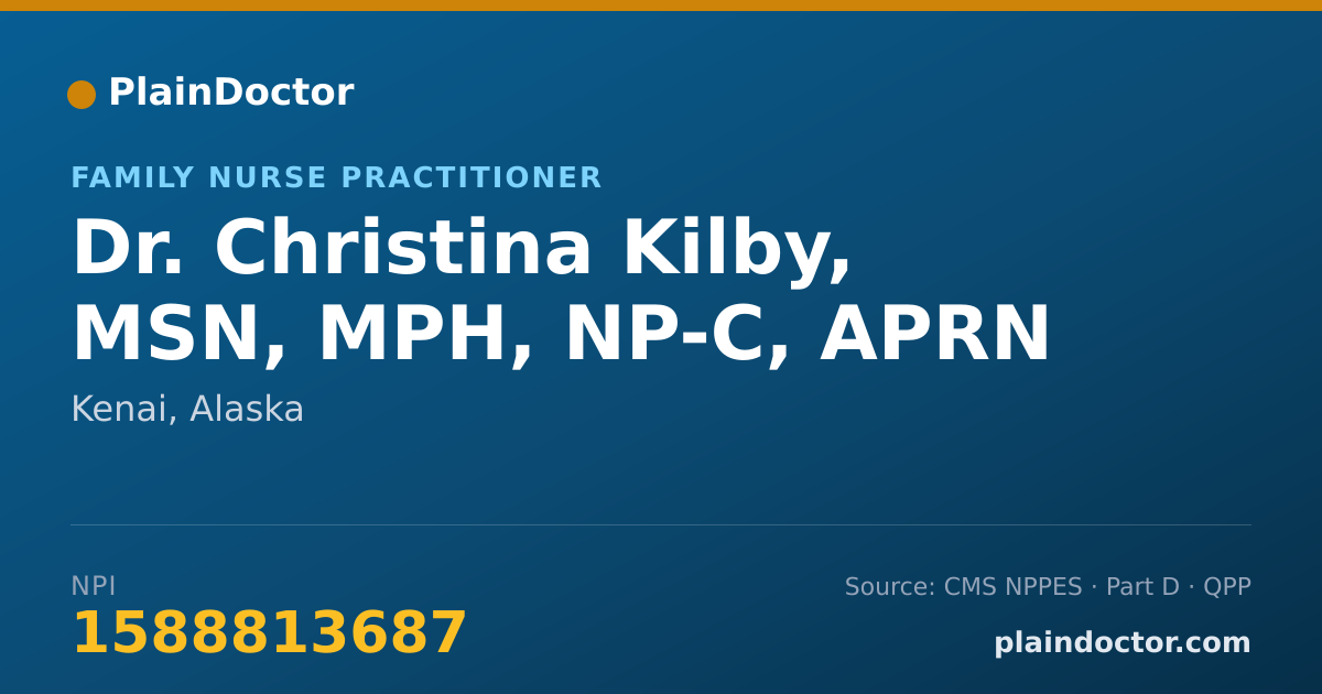 Shareable card for Christina Kilby, MSN, MPH, NP-C, APRN - Family Nurse Practitioner, Kenai, AK
