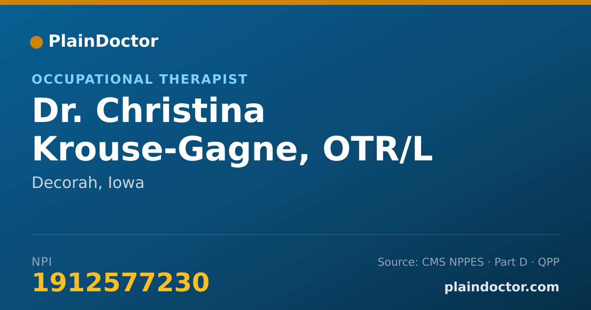 Shareable card for Christina Krouse-Gagne, OTR/L - Occupational Therapist, Decorah, IA