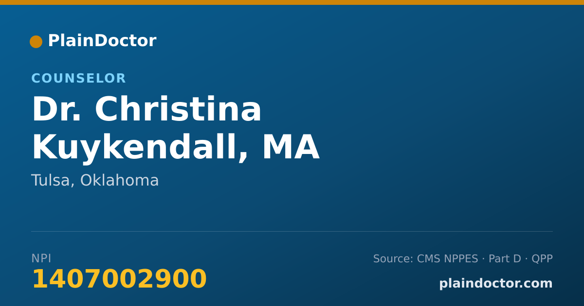 Shareable card for Christina Kuykendall, MA - Counselor, Tulsa, OK
